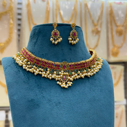 Ruby Stone Choker Necklace