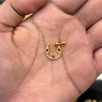 Tiny Ruby Spark Nose Pin