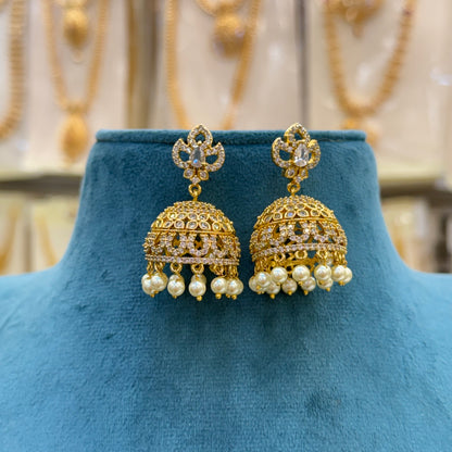 AD Mullai Floral Jhumki