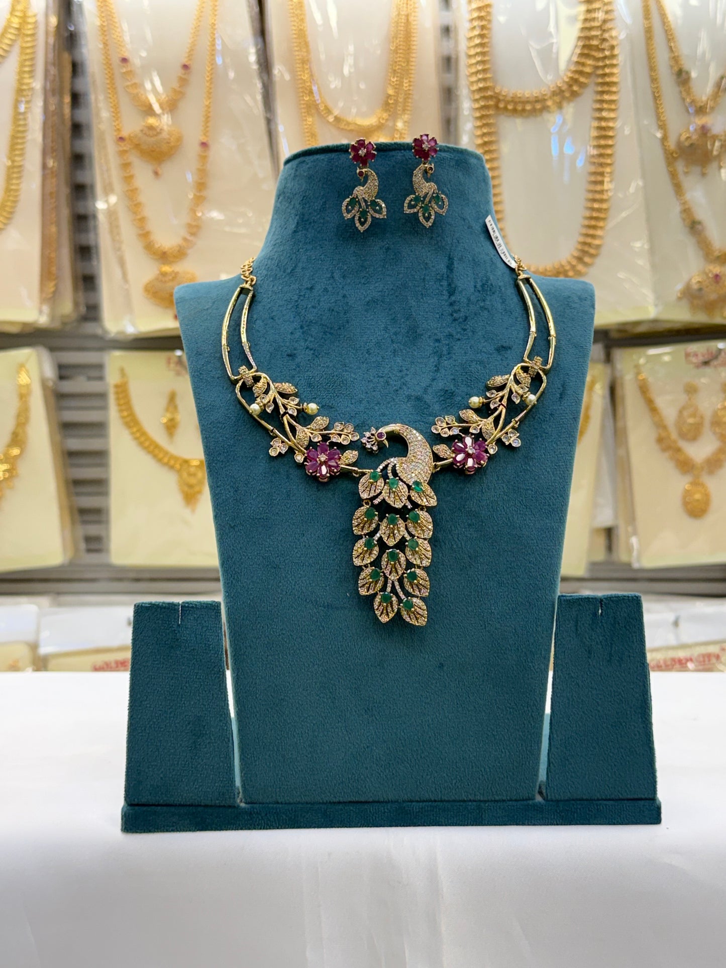 Peacock Floral Necklace