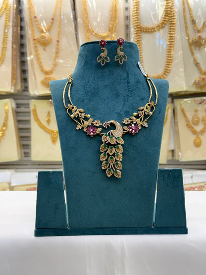Peacock Floral Necklace