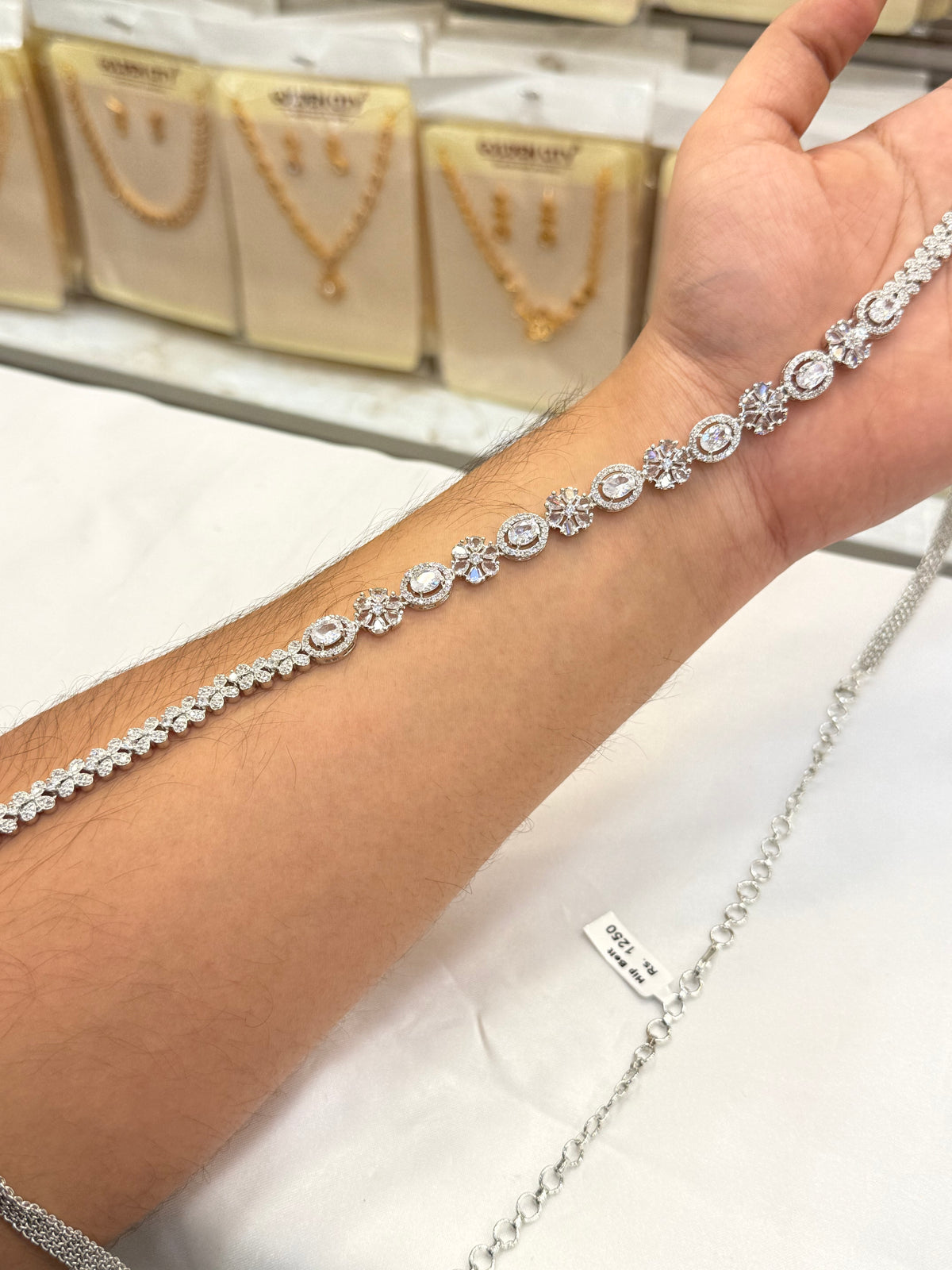 Elegant AD Stone Hip Chain