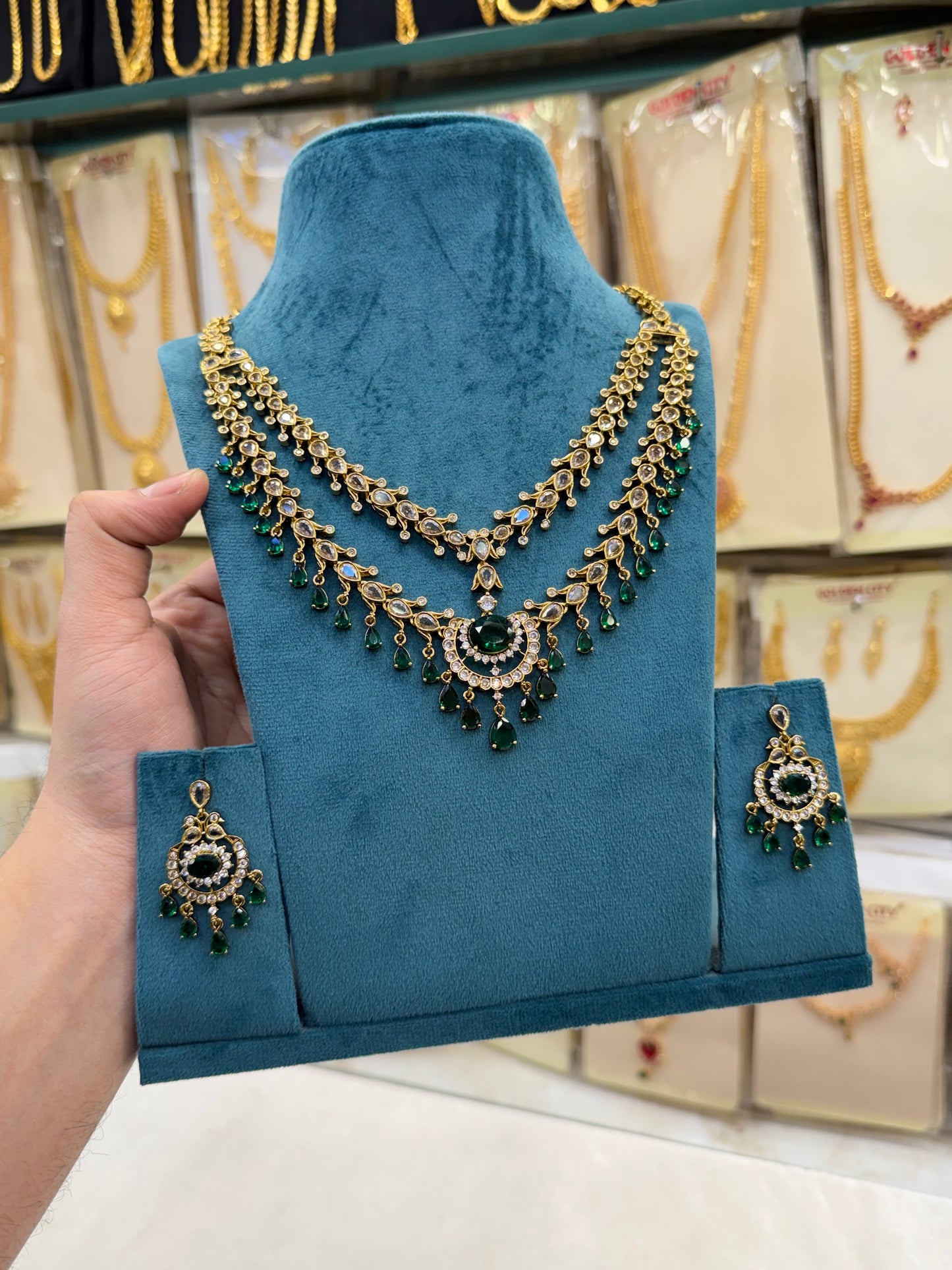 Victorian Green  Layered Necklace