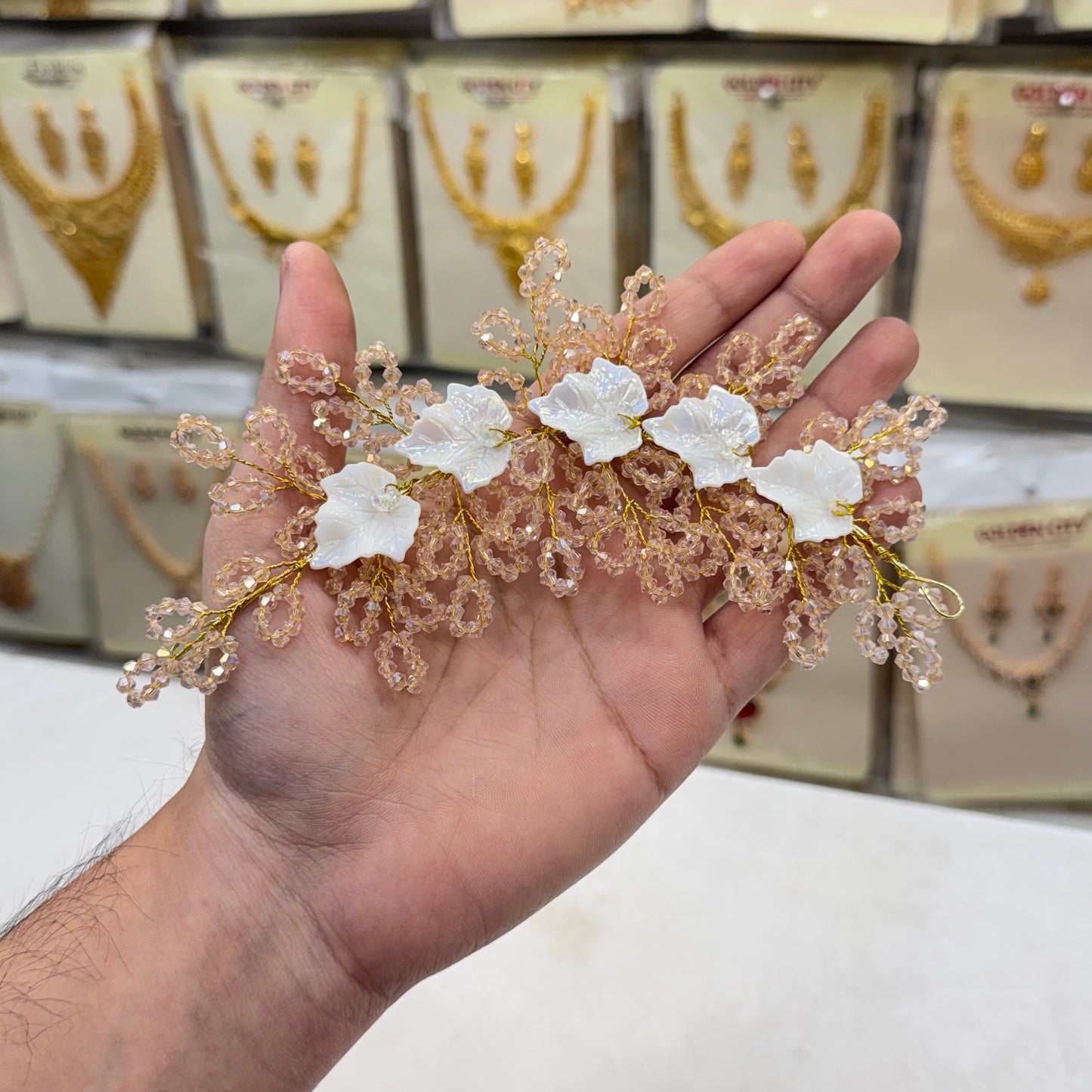 Rose Gold Crystal Hair Accessories