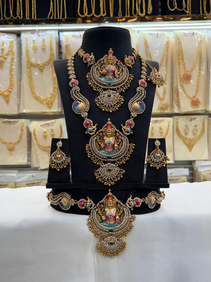 Grand Enamel Stone Design Bridal Set