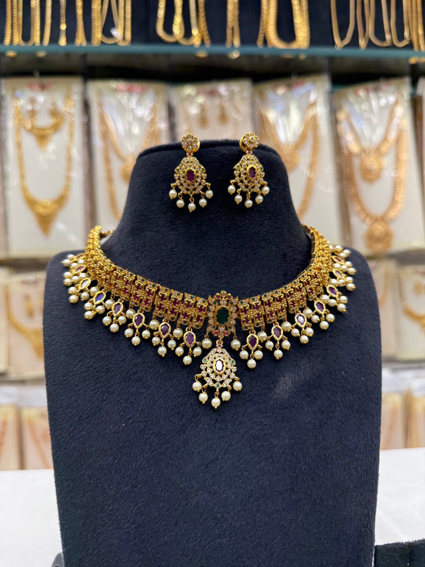 Ruby Stone Choker Set