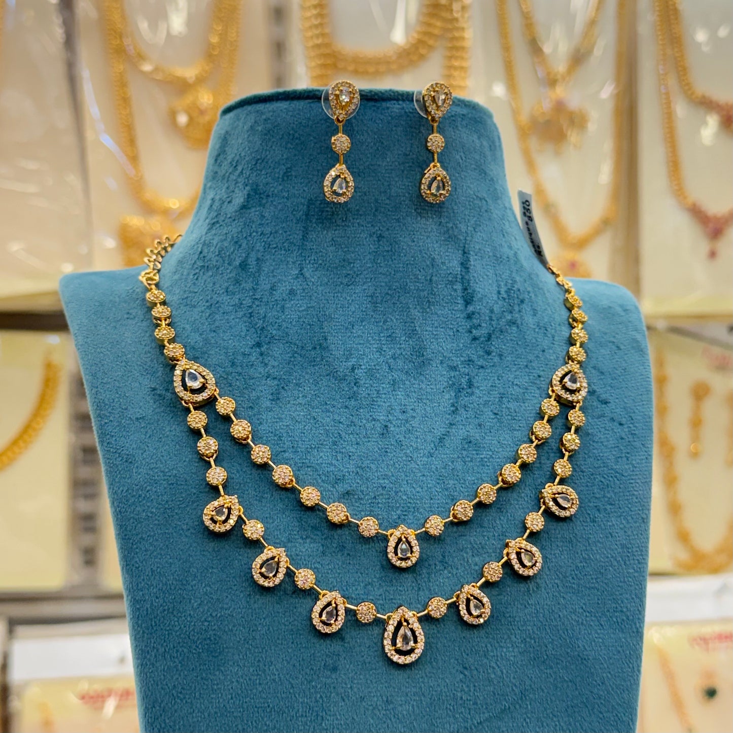 White stone Layer Necklace