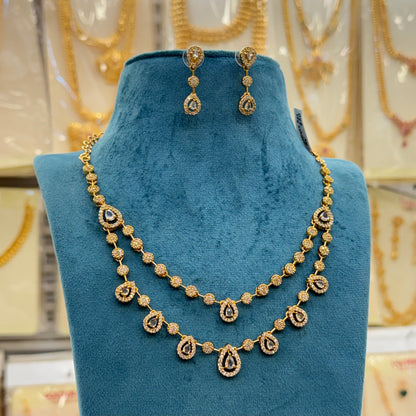 White stone Layer Necklace