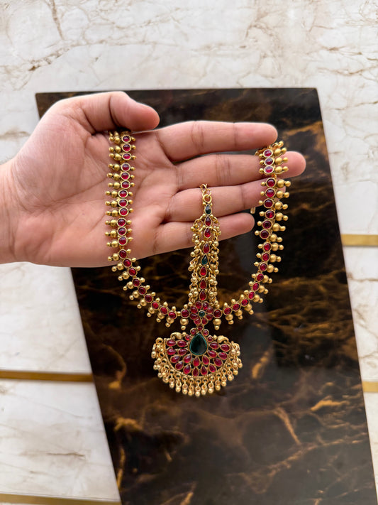 Emerald Drop Mukut Layer Tikka