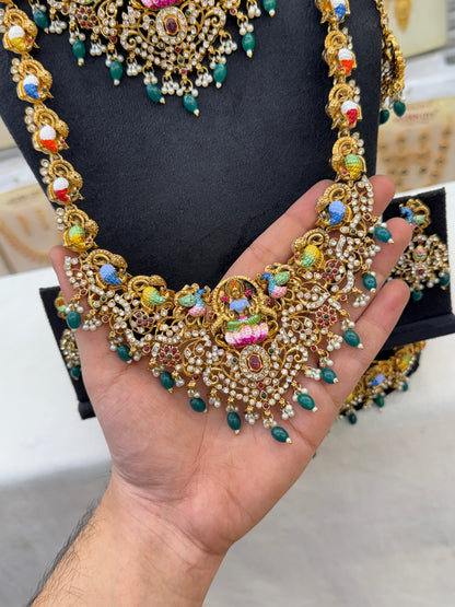 Classic Enamel Stone Bridal Set - Green Beats Limited Stock