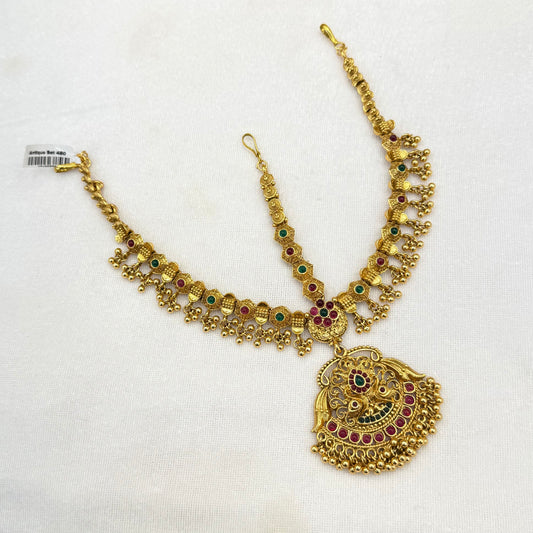 Emerald Drop Mukut Layer Tikka