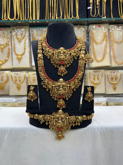 Coral Stone Antique Bridal Set