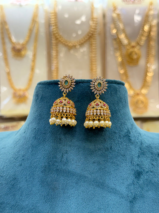 Ethnic Stone Jhumki