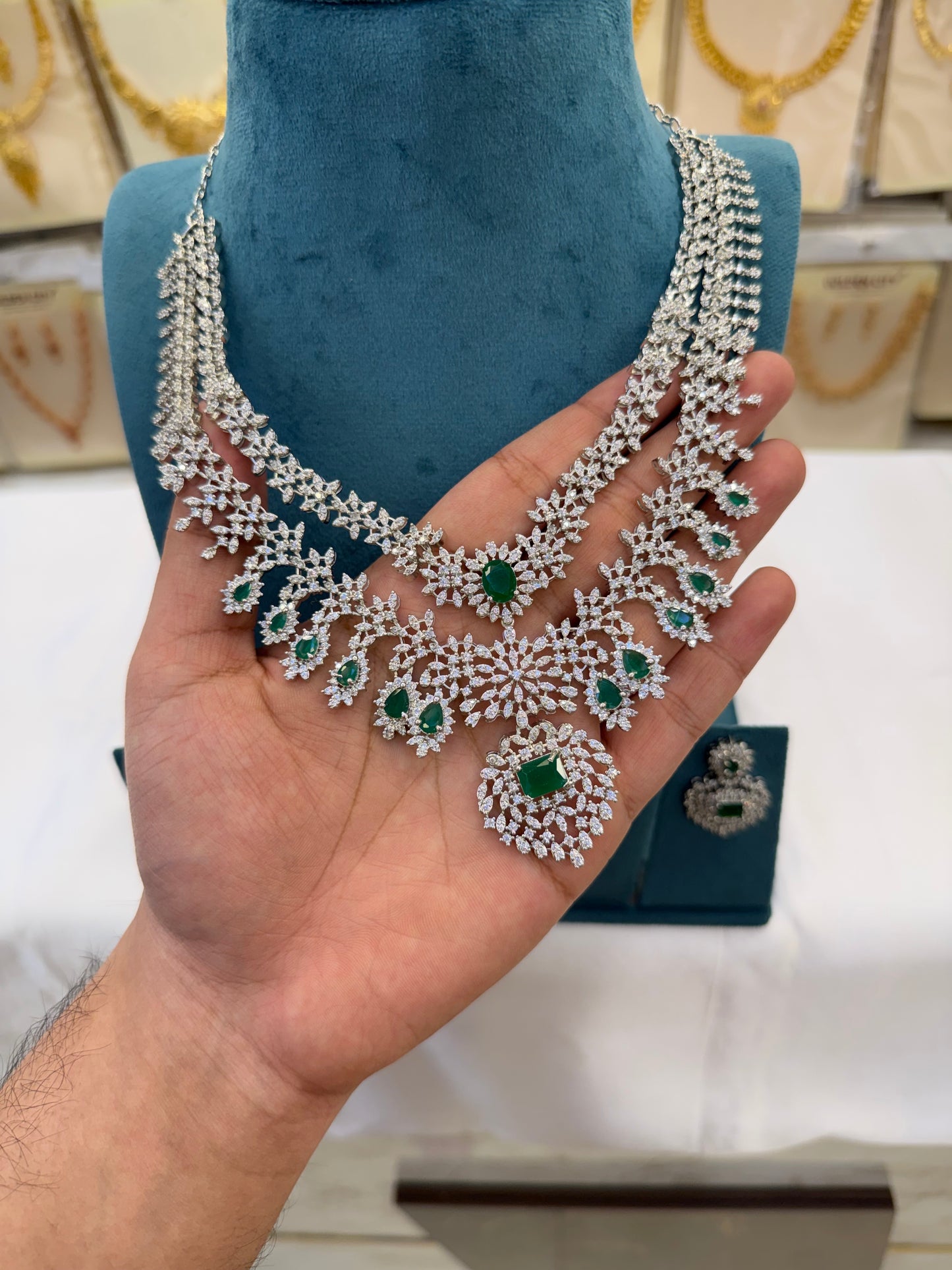 Green AD Stone Layer Necklace