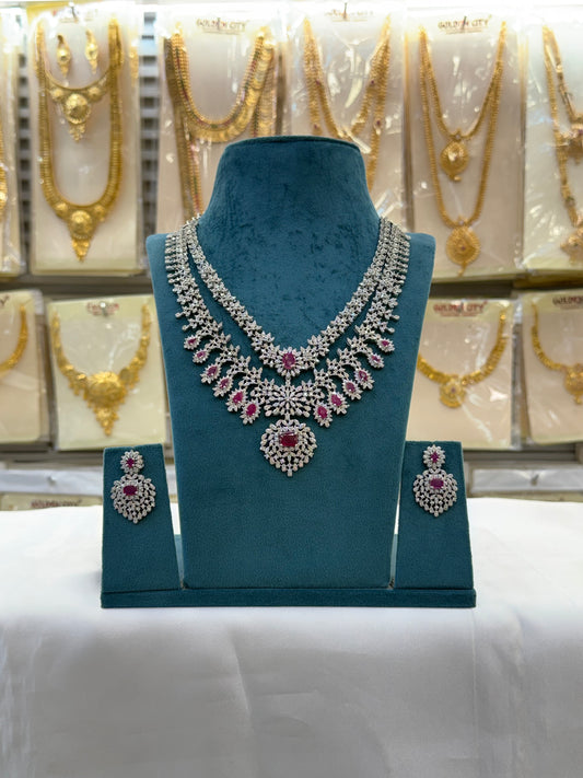 Pink AD Stone Layer Necklace