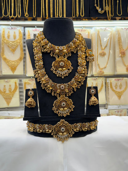 Antique Stone Work Bridal Set