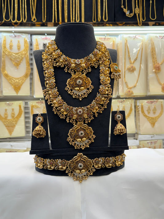 Antique Stone Work Bridal Set