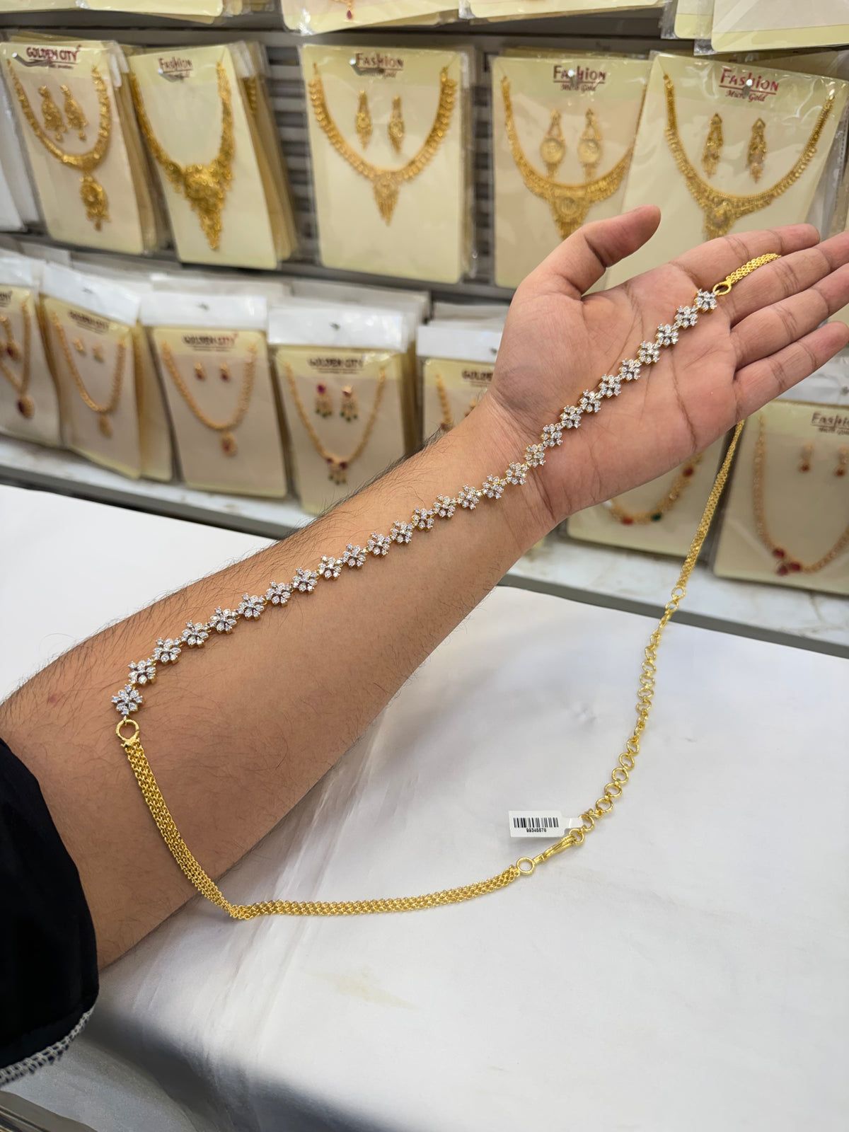 White stone Hip-Chain