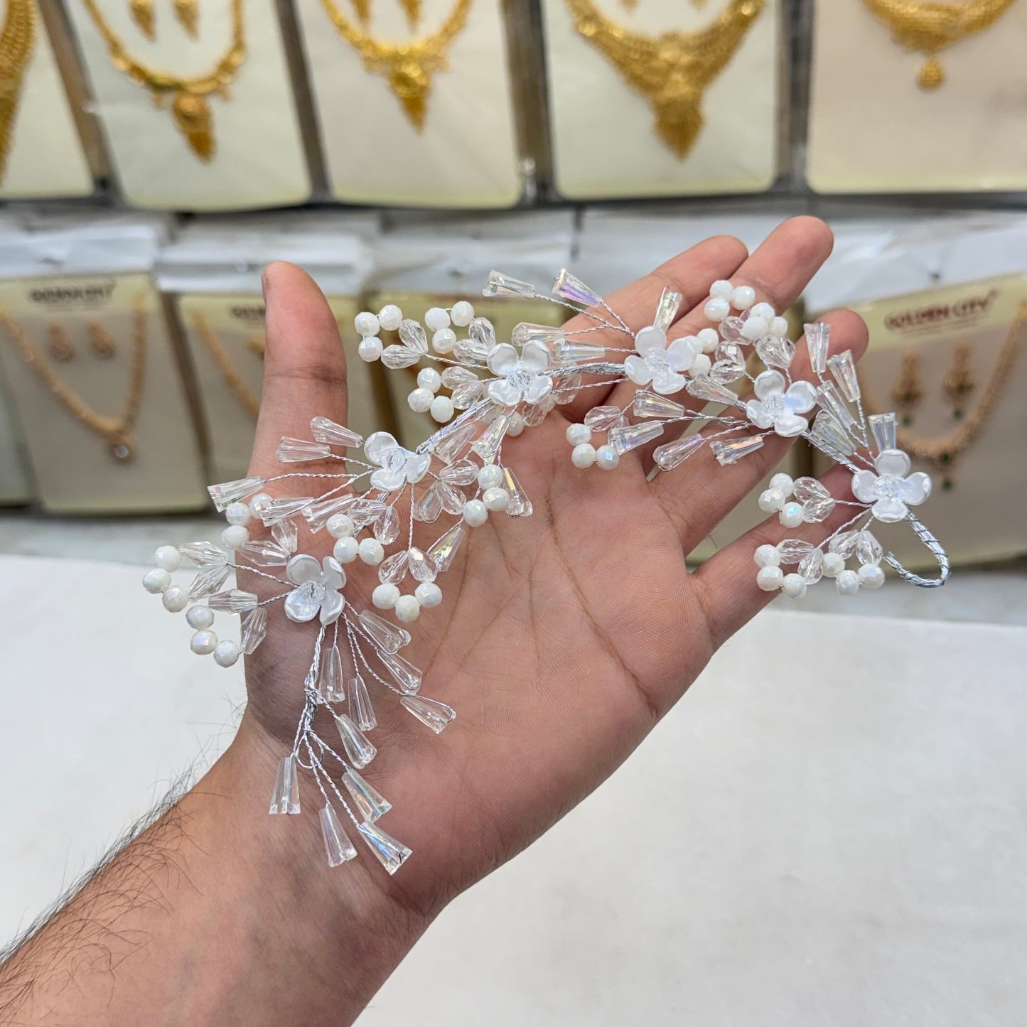 White Crystal Hair Accessories