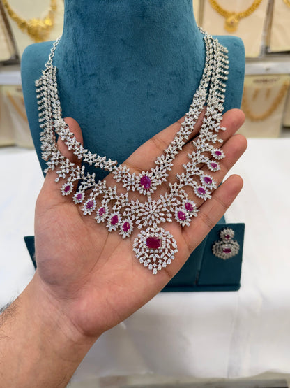 Pink AD Stone Layer Necklace