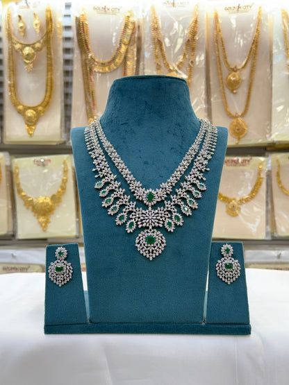 Green AD Stone Layer Necklace