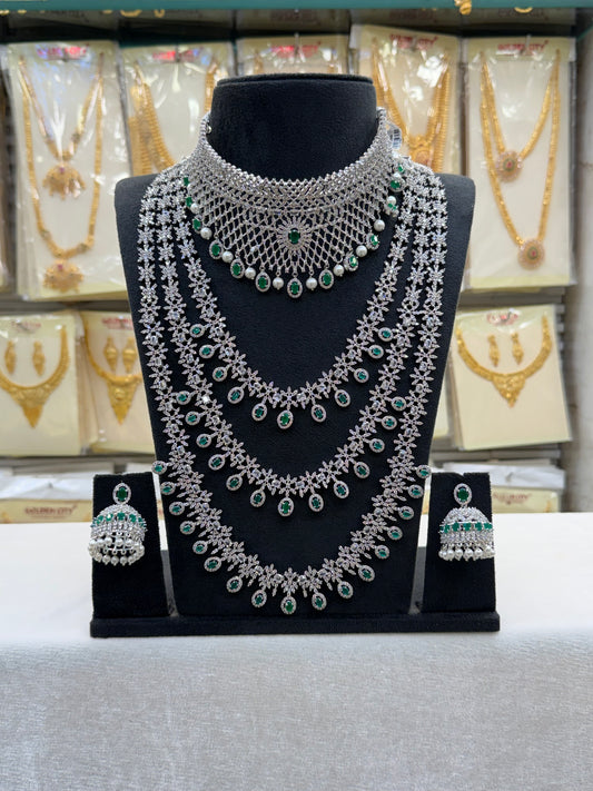 AD Stone Layered Haram Bridal Set – Limited Edition