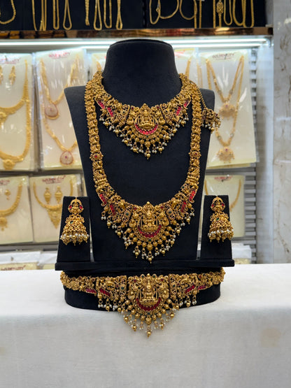 Coral Stone Work Bridal Set