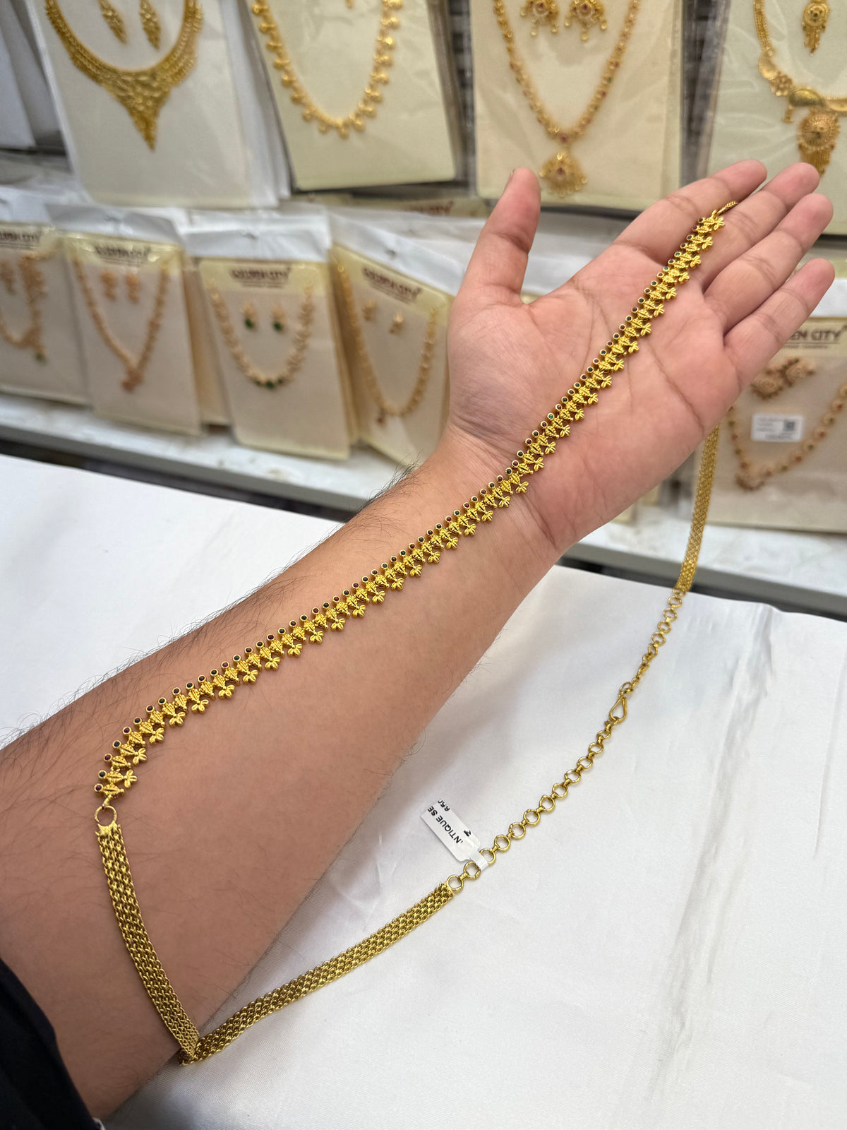 Premium AD Stone Hip Chain