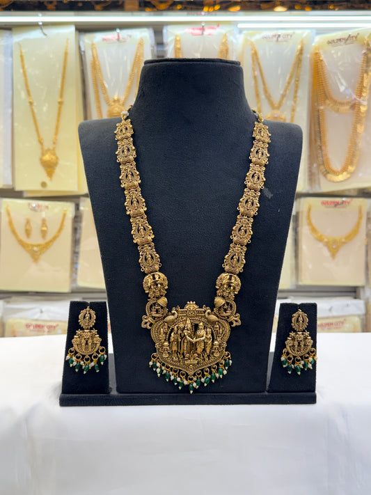 Antique Sivan Parvathi Haram - Green Beats