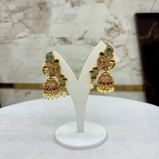 Antique Stone Jumki peacock design