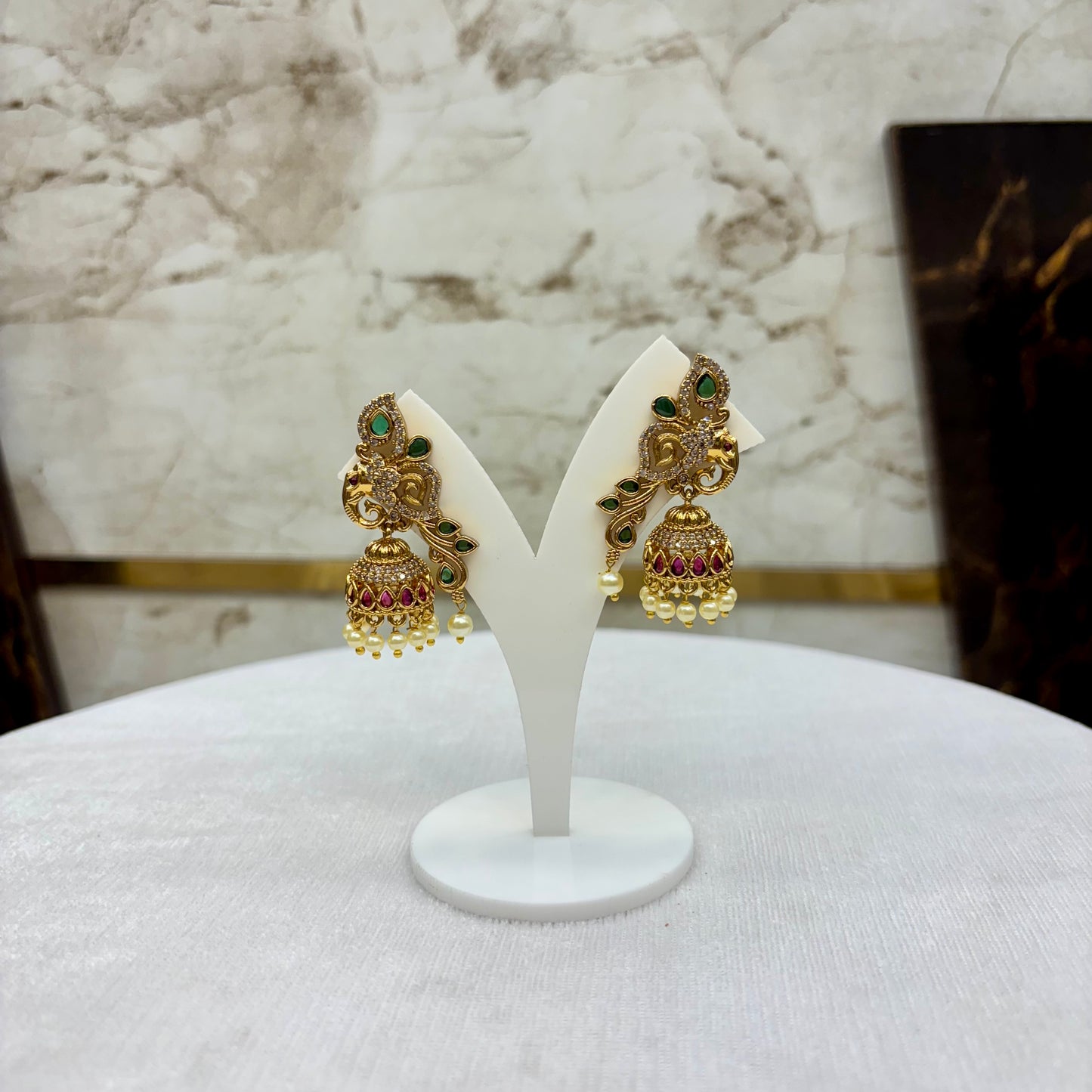 Antique Stone Jumki peacock design