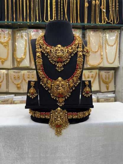 Coral Stone Antique Bridal Set