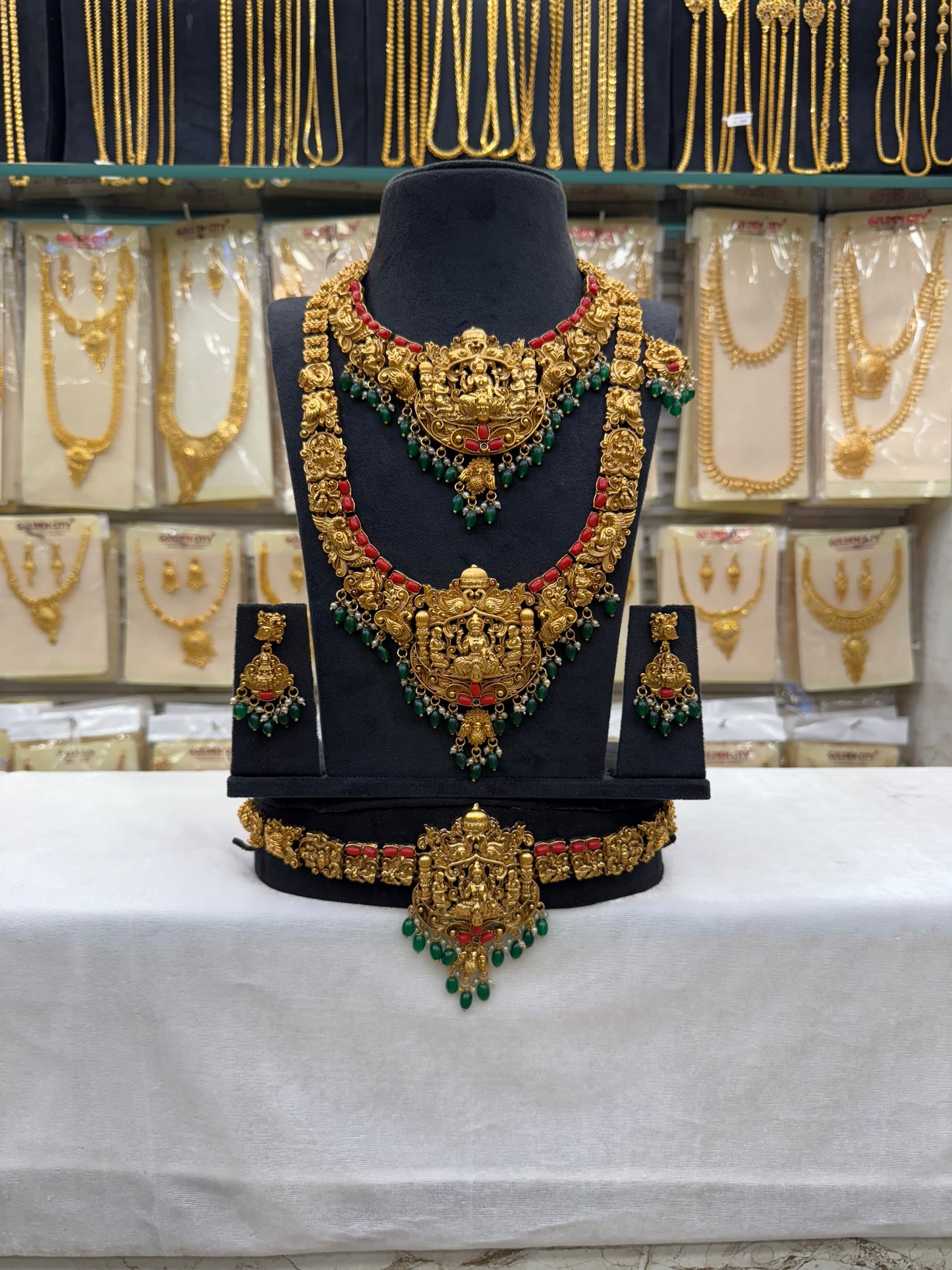 Bridal set Coral Stone Green Beats