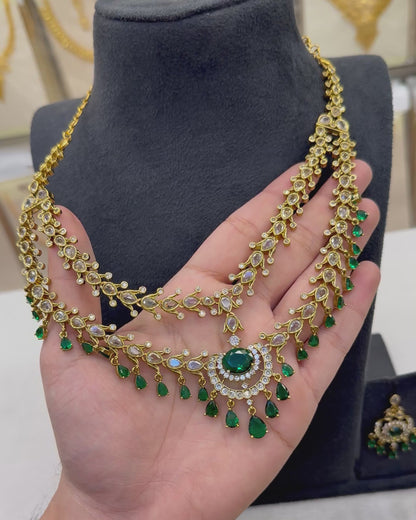 Victorian Green Layered Necklace